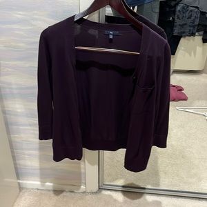 Like new - never worn , Gap eggplant color 3/4 length sleeves cardigan
